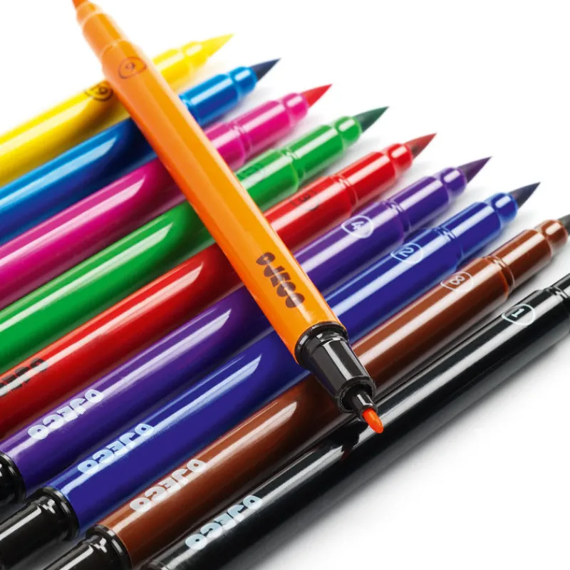 Djeco 10 feutres pinceaux couleurs classiques DJO 8800< Feutres, Gouaches Et Pinceaux