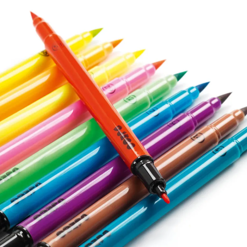 Djeco 10 feutres pinceaux couleurs pop 8799< Feutres, Gouaches Et Pinceaux