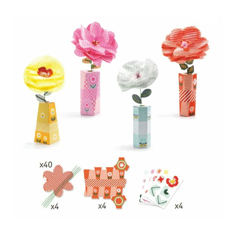Djeco Fleurs et vases à créer "Rétrochic" DIY 7951<Enfant Bricolage Enfant