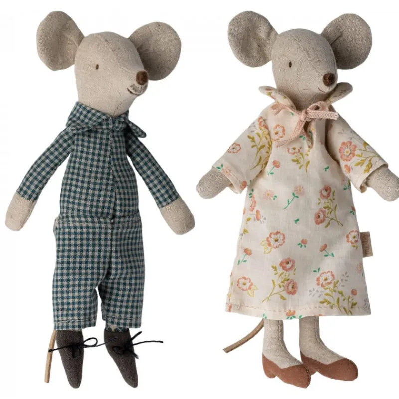Maileg Grand-mère & grand-père souris dans leur boîte à cigares< Maison De Poupées