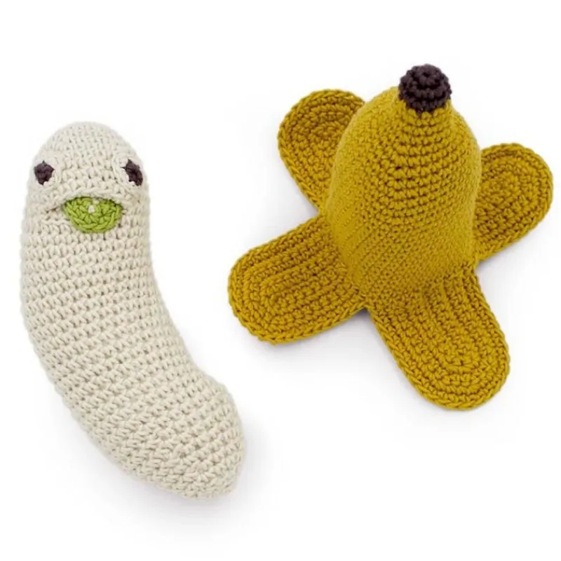 MyuM Hochet banane en crochet "The veggy toys", coton bio< Jouets Cuisine, Dînette | Jouets D'éveil, Hochets