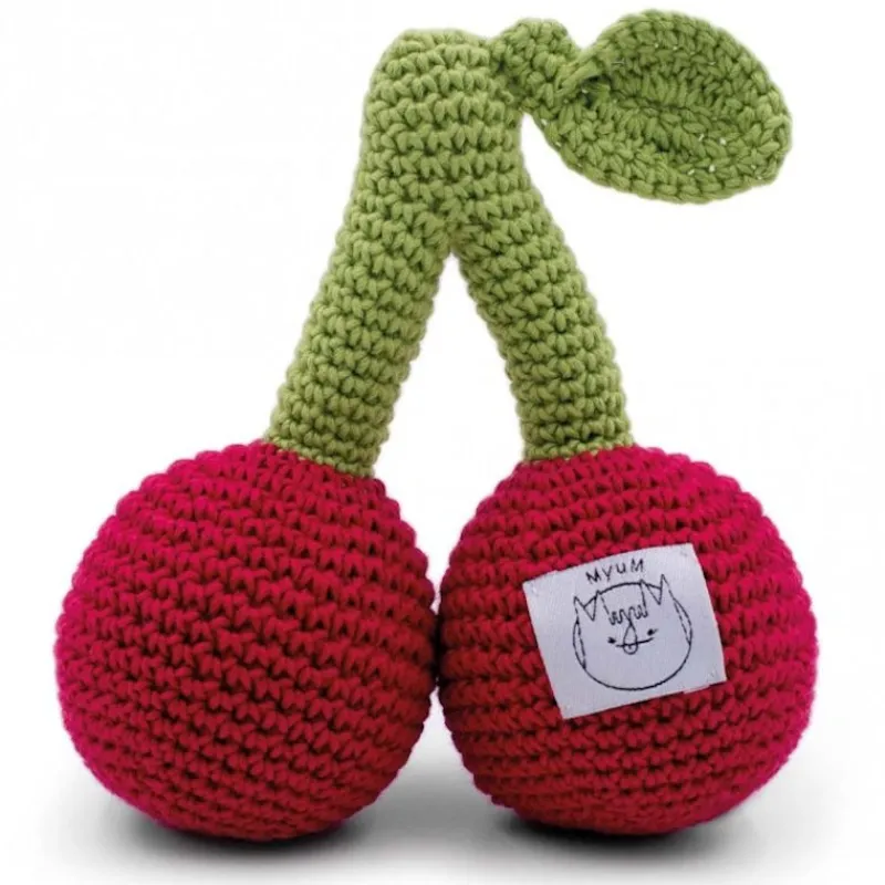 MyuM Hochet cerises en crochet "The veggy toys", coton bio< Jouets Cuisine, Dînette | Jouets D'éveil, Hochets