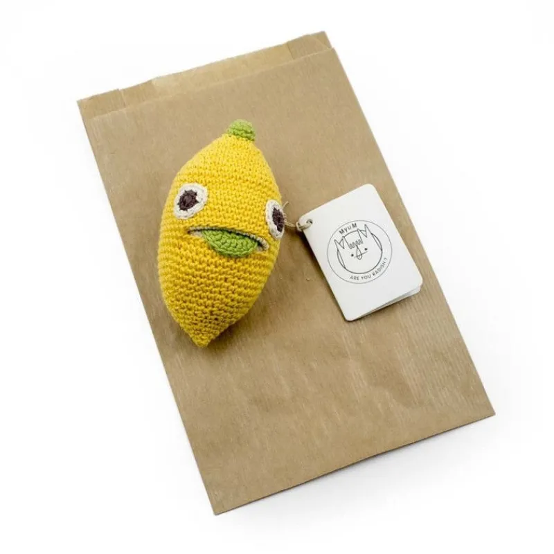 MyuM Hochet citron en crochet "The veggy toys", coton bio< Jouets Cuisine, Dînette | Jouets D'éveil, Hochets