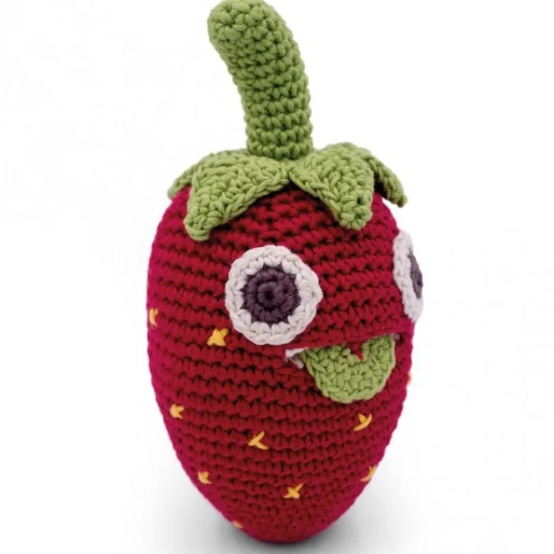 MyuM Hochet fraise en crochet "The veggy toys", coton bio< Jouets Cuisine, Dînette | Jouets D'éveil, Hochets