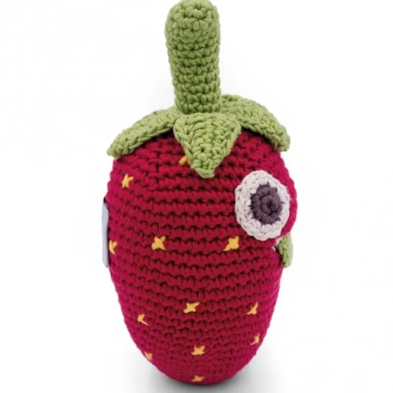 MyuM Hochet fraise en crochet "The veggy toys", coton bio< Jouets Cuisine, Dînette | Jouets D'éveil, Hochets