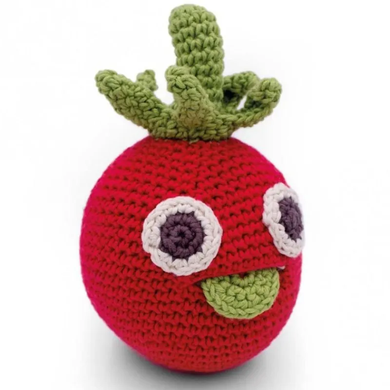 MyuM Hochet tomate en crochet "The veggy toys", coton bio< Jouets Cuisine, Dînette | Jouets D'éveil, Hochets