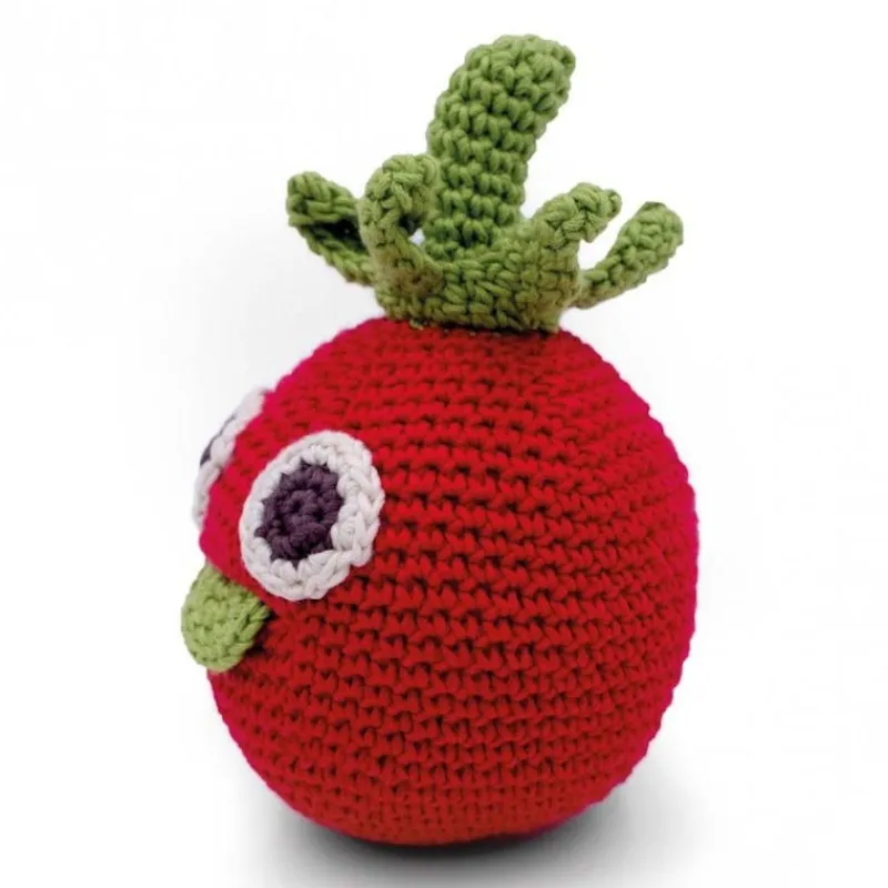 MyuM Hochet tomate en crochet "The veggy toys", coton bio< Jouets Cuisine, Dînette | Jouets D'éveil, Hochets