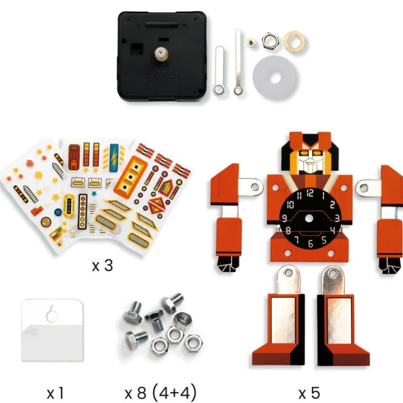 Djeco Horloge à créer "Robotime" DIY 7984<Enfant Autocollants Et Décalcomanies | Bricolage Enfant