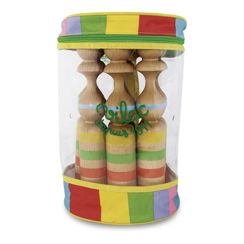 VILAC Jeu de grandes quilles rubanées 4037< Jouets Vilac Fabriqués En France | Jeux De Société
