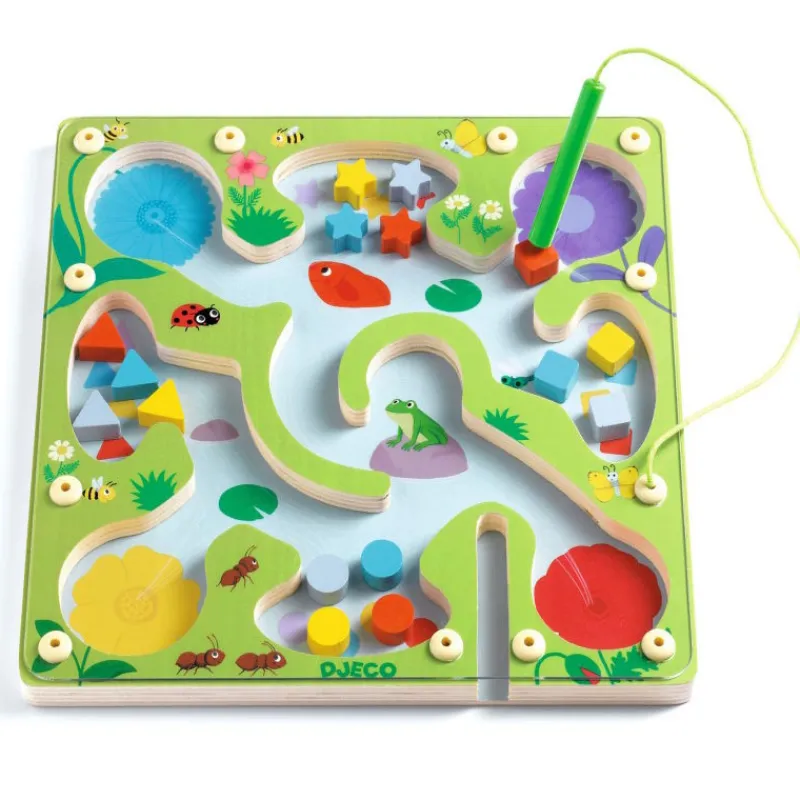 Djeco Jeu de labyrinthe magnétique en bois "FrogyMaze" 1614< Jeux De Société | Jouets À Encastrer, Empiler