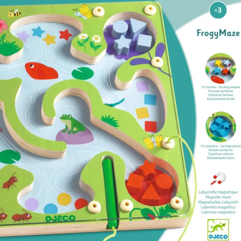 Djeco Jeu de labyrinthe magnétique en bois "FrogyMaze" 1614< Jeux De Société | Jouets À Encastrer, Empiler