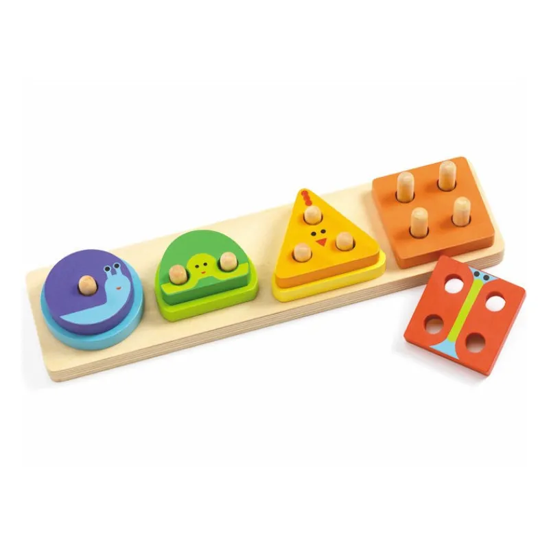 Djeco Jeu d'encastrement en bois '1234Basic' 6203<Enfant Puzzle Djeco | Puzzles 1er Age