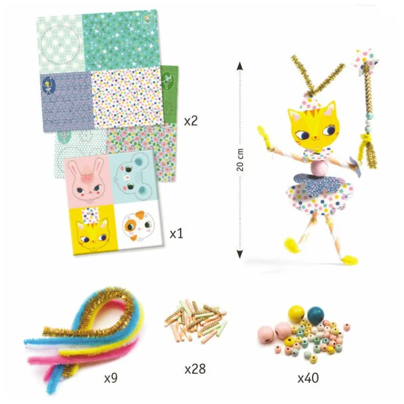 Djeco Jeu d'enfilage pour créer des personnages "Mes fées à moi" 8976<Enfant Perles Et Bijoux | Bricolage Enfant