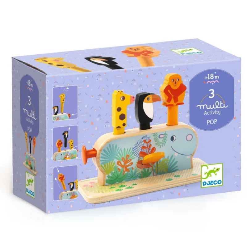 Djeco Jouet d'éveil en bois "Multi Pop" 6291< Jouets Cubes En Bois | Jouets À Encastrer, Empiler