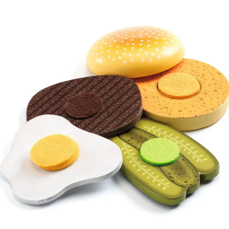 Djeco Kelly & Johnny, jouer à préparer des burgers 5505< Jouets Cuisine, Dînette