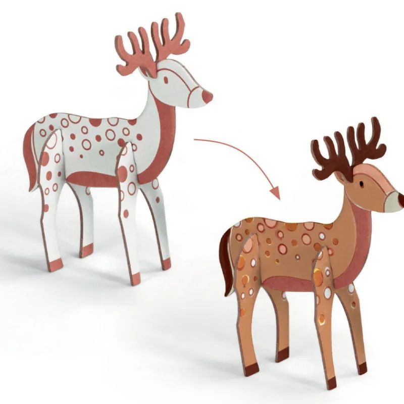 Djeco Kit animaux DIY "Forêt" 8001 Color. Assemble. Play<Enfant Paper Toys | Bricolage Enfant