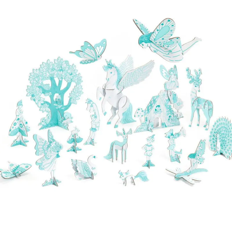 Djeco Kit figurines fées DIY "Monde féérique" 8008 Color. Assemble. Play<Enfant Paper Toys | Bricolage Enfant