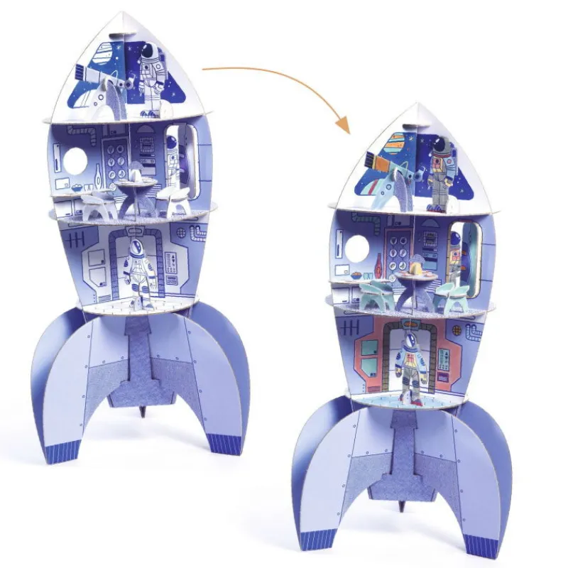 Djeco Kit fusée spatiale DIY 8009 Color. Assemble. Play<Enfant Paper Toys | Bricolage Enfant