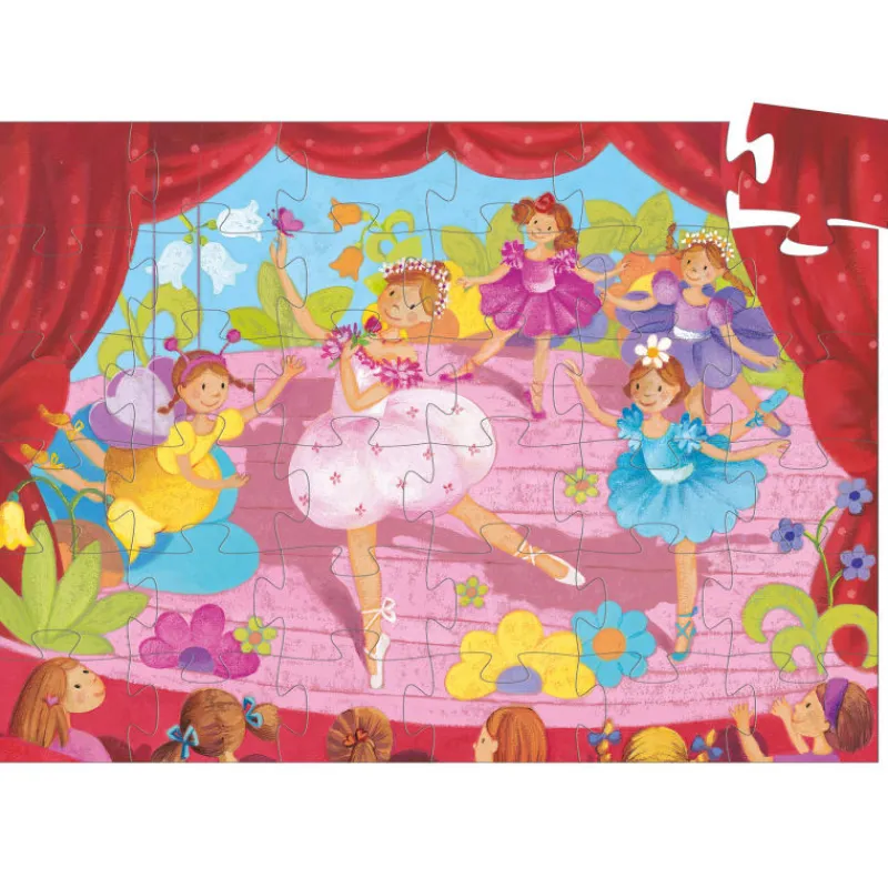 Djeco La ballerine à la fleur, puzzle 36 pcs silhouette DJO7227<Enfant Puzzle Djeco | Puzzles Dès 4 Ans, 36 Pcs