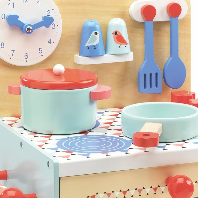 Djeco La cuisinière bleue 6507< Jouets Cuisine, Dînette