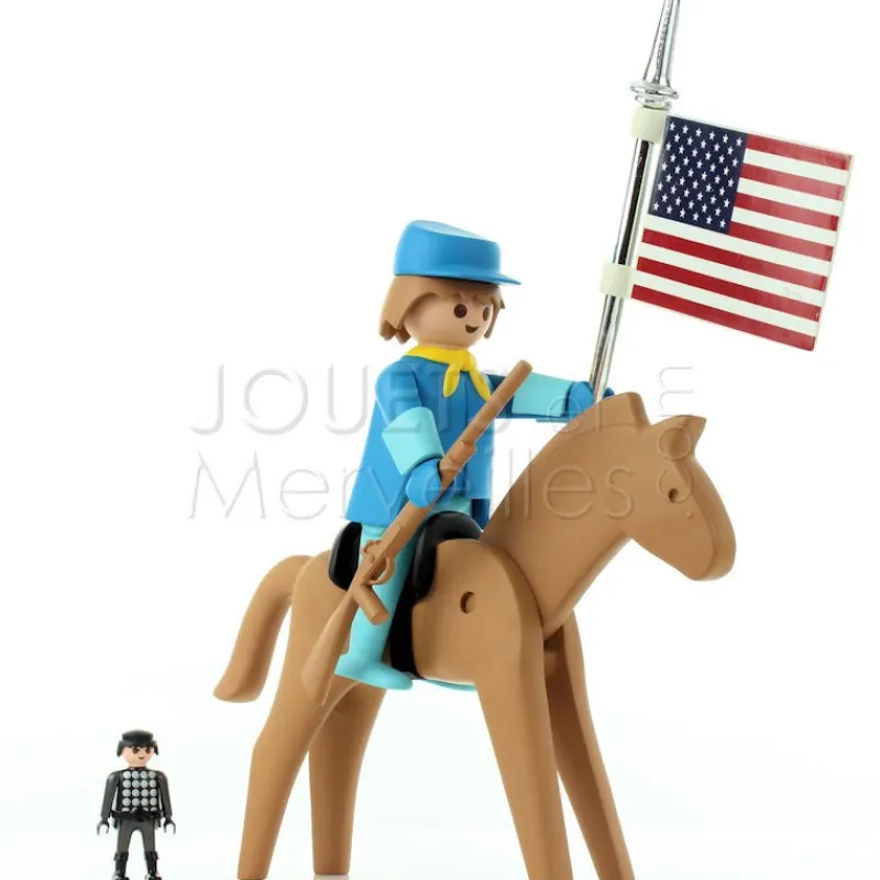 PLASTOY Le cavalier américain et son cheval Playmobil Collectoys< Déco Design