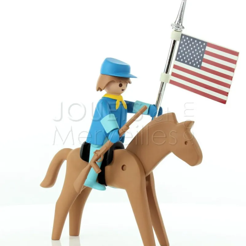 PLASTOY Le cavalier américain et son cheval Playmobil Collectoys< Déco Design