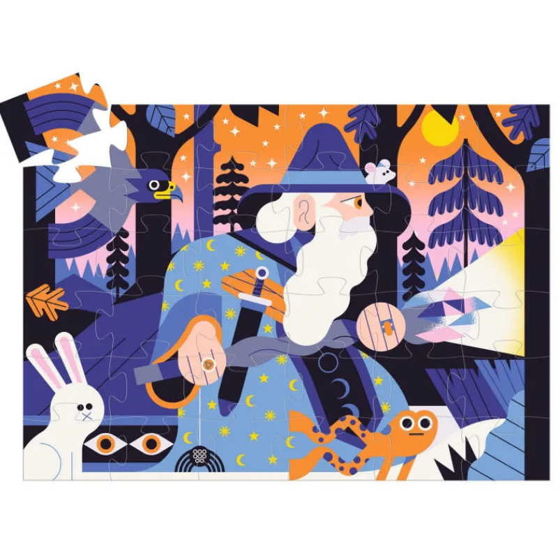 Djeco Le magicien au sceptre de cristal, puzzle 36 pcs silhouette 7299<Enfant Puzzle Djeco | Puzzles Dès 4 Ans, 36 Pcs