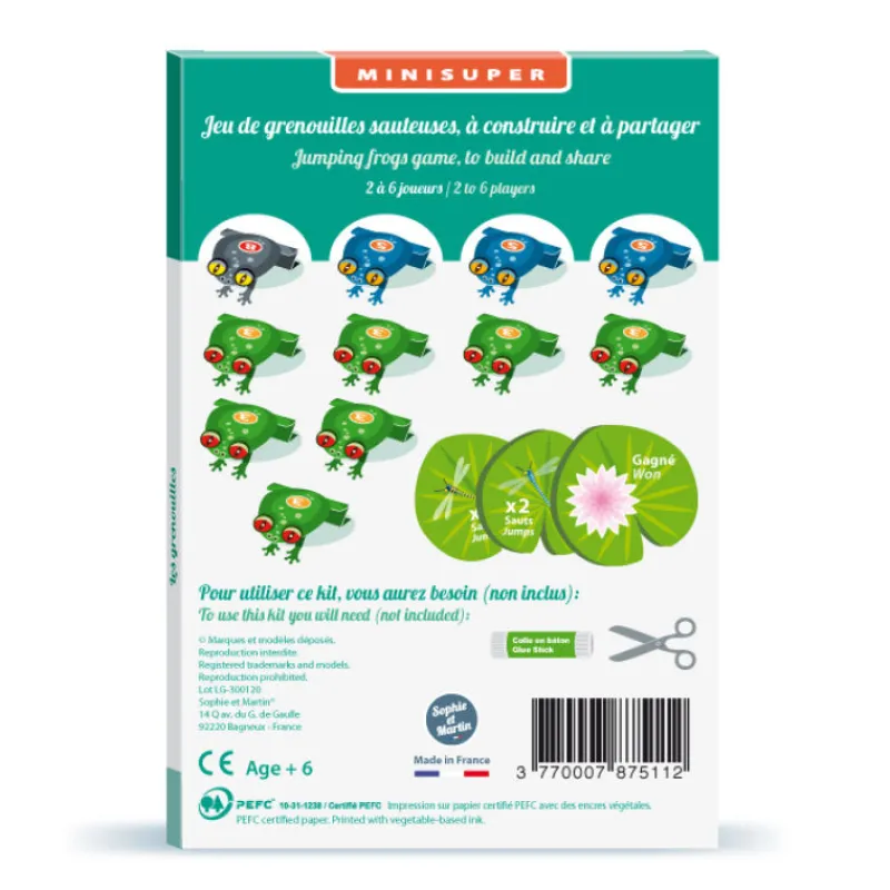 Sophie et Martin Les grenouilles sauteuses, kit minisuper ''<Enfant Jeux Et Loisirs Créatifs Fabriqués En France | Paper Toys