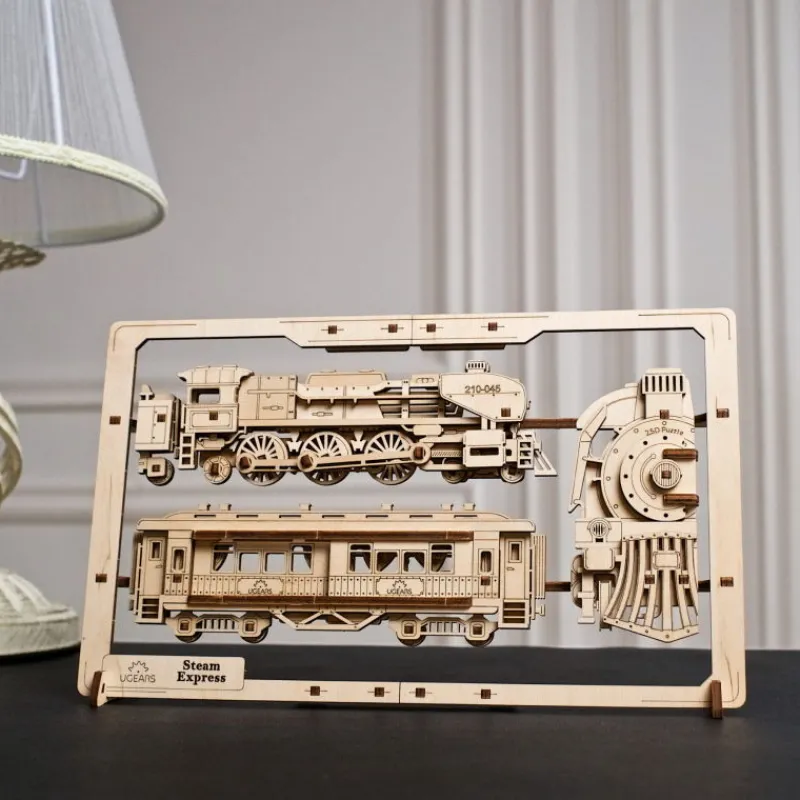 UGEARS models Locomotive à vapeur – UGEARS Puzzle 2,5D en bois< Déco Design | Puzzles 3d