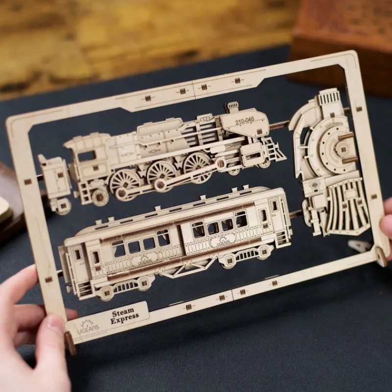 UGEARS models Locomotive à vapeur – UGEARS Puzzle 2,5D en bois< Déco Design | Puzzles 3d