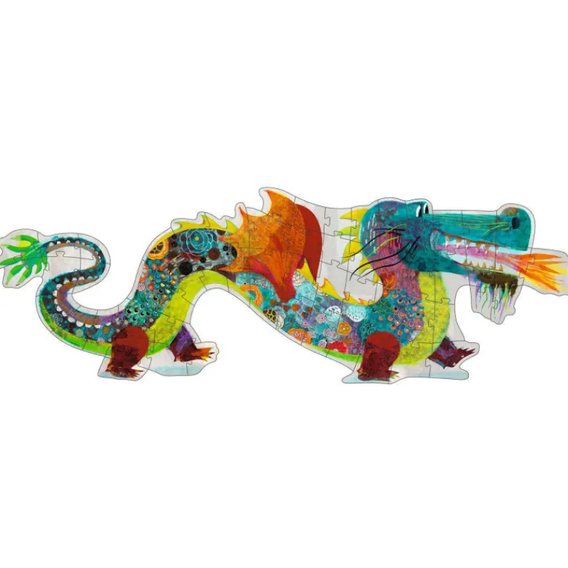 Djeco Léon le dragon, puzzle géant 58 pcs 7170<Enfant Puzzle Djeco | Puzzles Dès 5 Ans, 54 Pcs