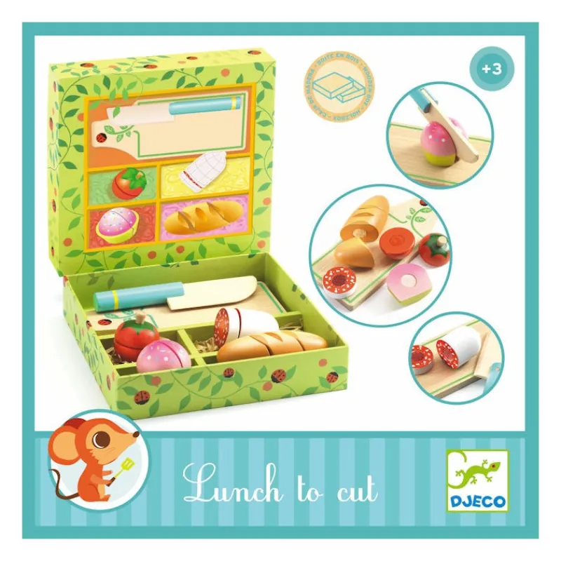 Djeco Lunch à couper, jouet en bois 6529< Jouets Cuisine, Dînette