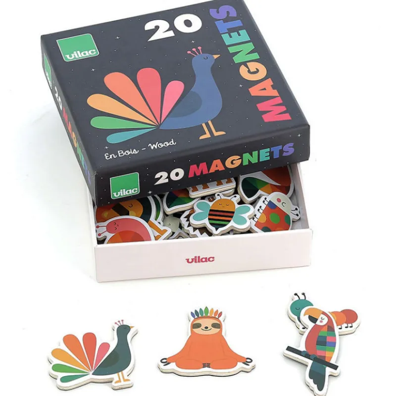VILAC Magnets en bois "Animaux Arc-en-ciel" Andy Westface pour 7421< Jeux De Société