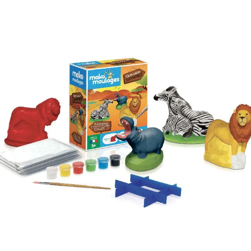 Mako moulages Animaux de la savane, coffret 3 moules 39059< Mako Moulages Figurines Et Déco | Mako Moulages