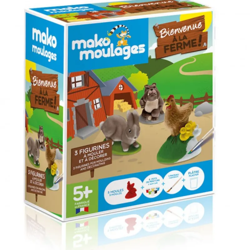 Mako moulages "Bienvenue à la ferme" étui 3 moules 39047< Mako Moulages Figurines Et Déco | Mako Moulages