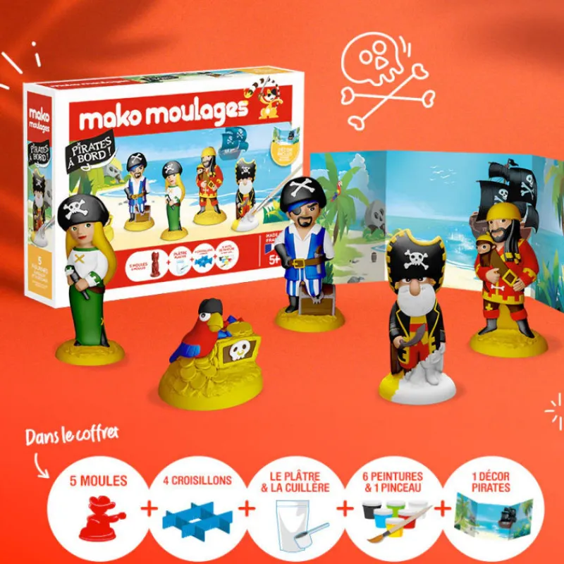 Mako moulages "Pirates à bord !" coffret 5 moules 39067< Mako Moulages Figurines Et Déco | Mako Moulages