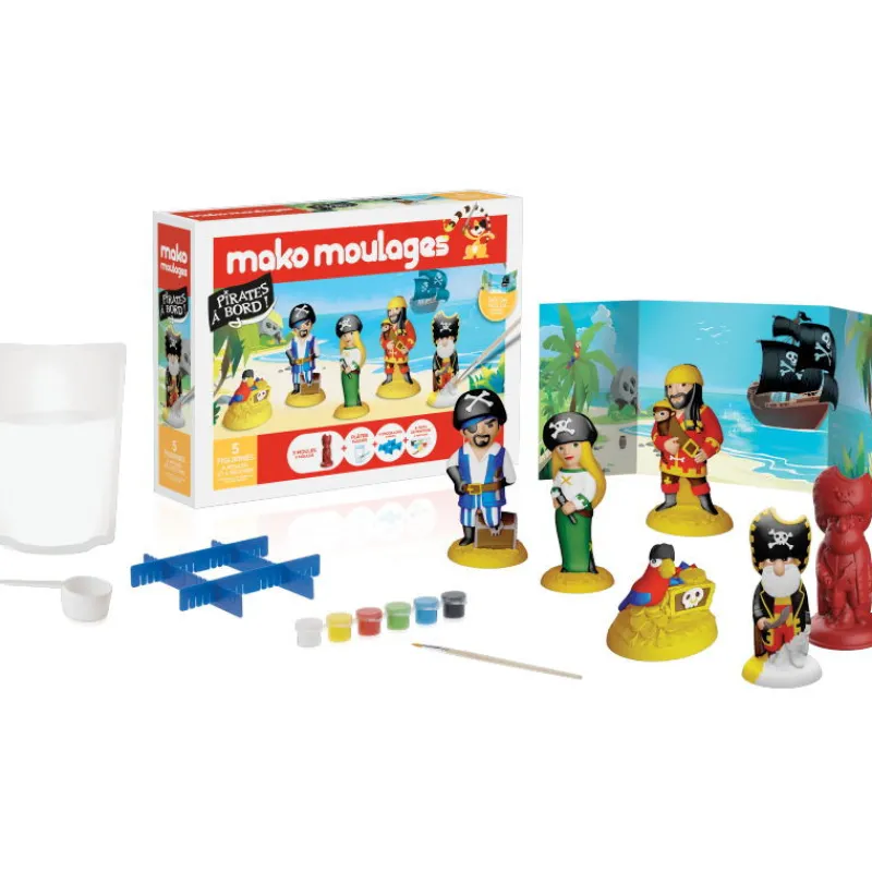 Mako moulages "Pirates à bord !" coffret 5 moules 39067< Mako Moulages Figurines Et Déco | Mako Moulages