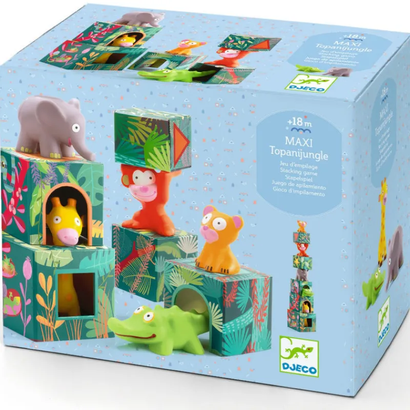 Djeco Maxi Topanijungle, jeu de cubes 9101< Jouets Cubes En Bois | Jouets À Encastrer, Empiler