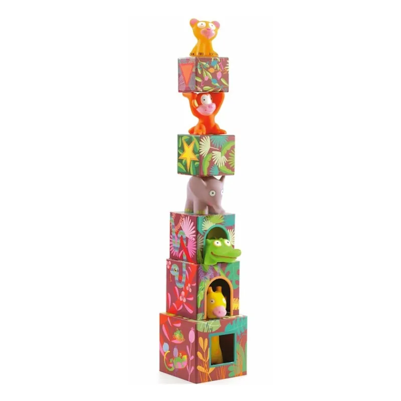 Djeco Maxi Topanijungle, jeu de cubes 9101< Jouets Cubes En Bois | Jouets À Encastrer, Empiler