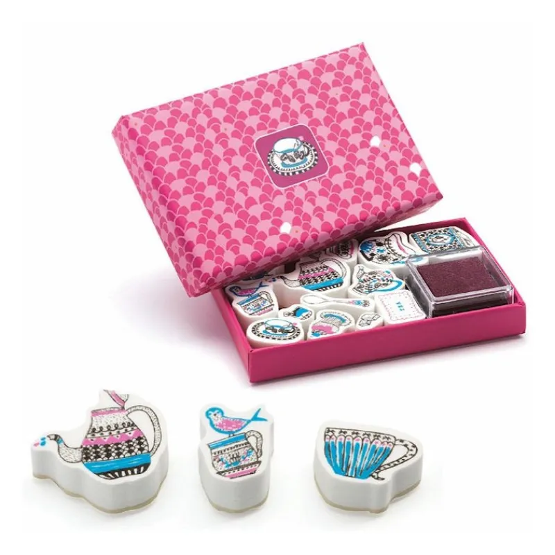 Djeco Mini coffret Motifs à tamponner 'Tea time' 9787< Tampons