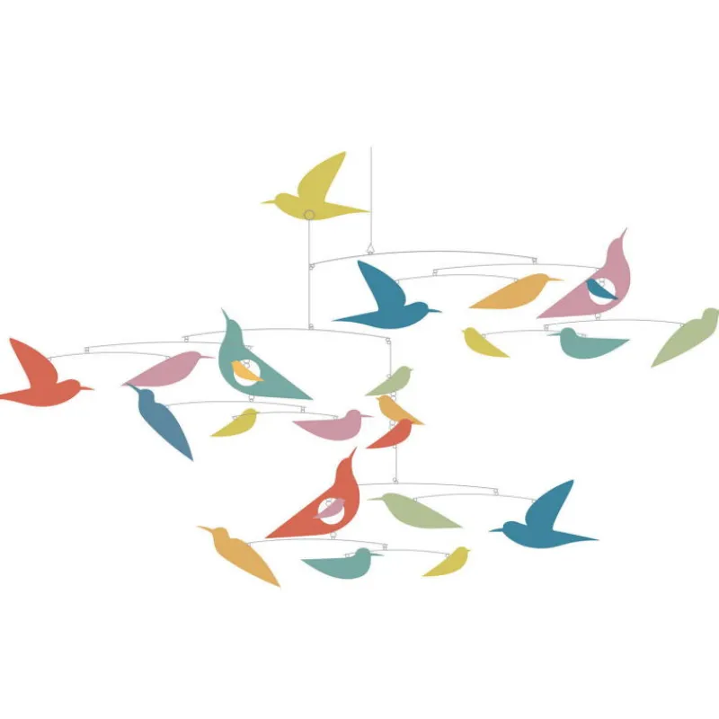 Djeco Mobile en papier "Des oiseaux multicolores" 4375 Collection Katsumi Komagata<Enfant Little Big Room By Djeco | Déco Design