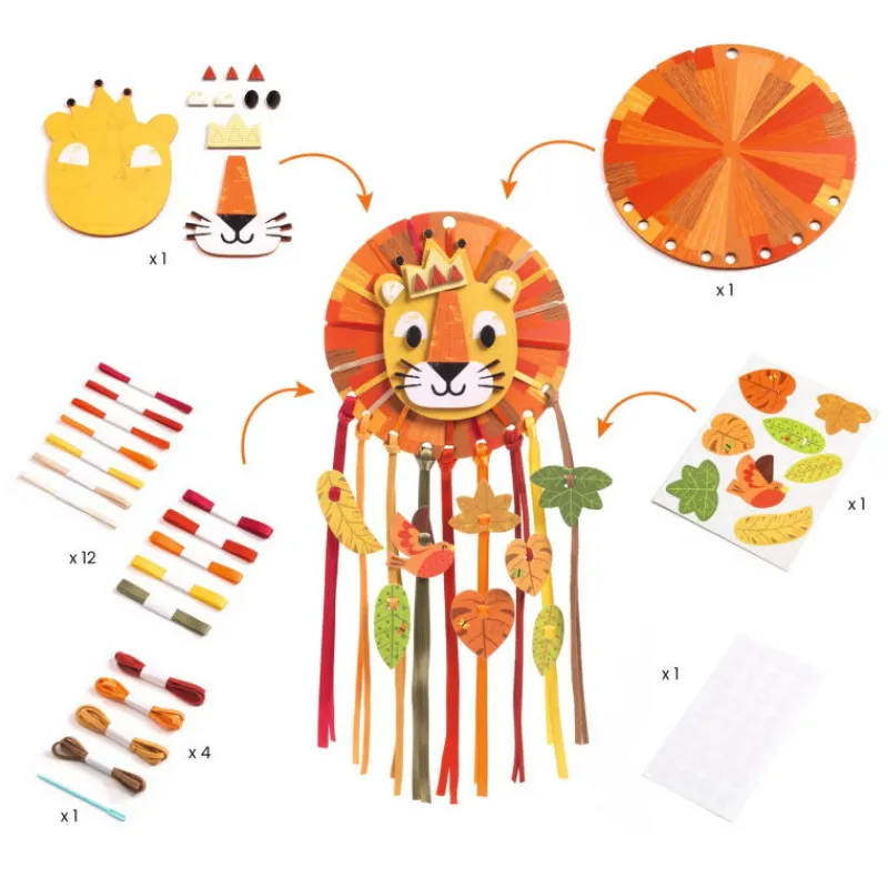 Djeco Mon premier attrape-rêve à créer "Petit lion" DIY 7965<Enfant Bricolage Enfant