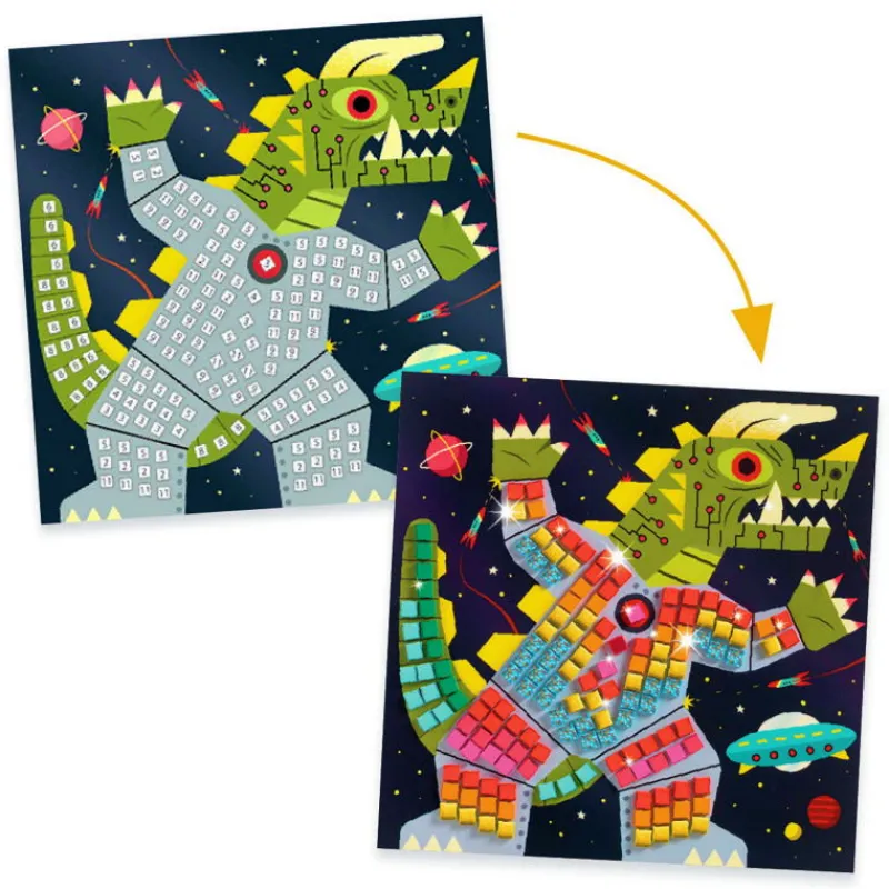 Djeco Mosaïques "Space battle" Art au numéro 9424< Mosaïque