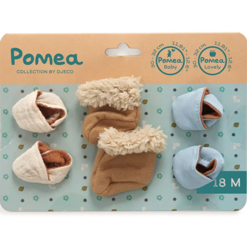Djeco 3 paires de chaussons pour poupée POMEA de 7899< Poupées, Peluches