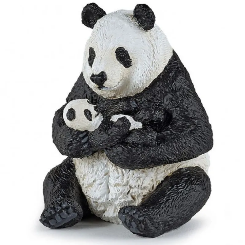 Papo Panda assis et son bébé 50196< Figurines Papo | Ferme En Bois, Centre Équestre Et Zoo