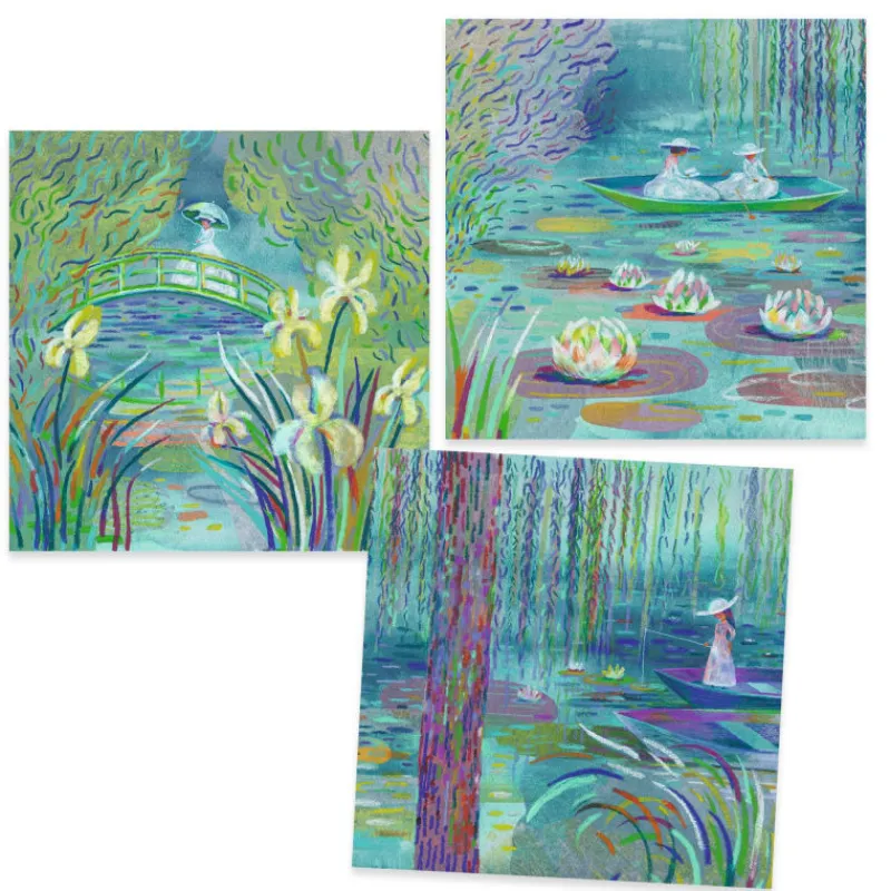 Djeco Pastels "Sur l'étang aux Nymphéas" 9384 inspired by Claude Monet< Dessin, Peinture, Coloriage | Djeco Inspired By