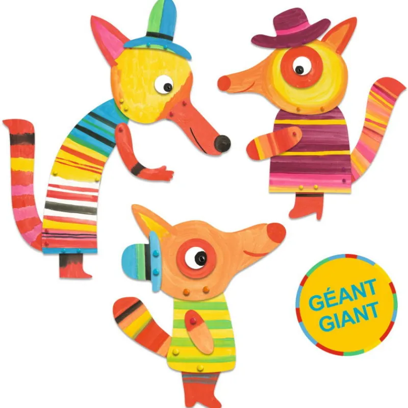 Djeco Peindre 3 personnages géants "La famille Renard" 9897< Dessin, Peinture, Coloriage