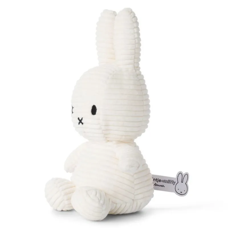 Peluches Miffy & Snoopy Peluche Miffy en velours côtelé blanc crème 23cm< Poupées, Peluches | Peluches Naissance, Doudous
