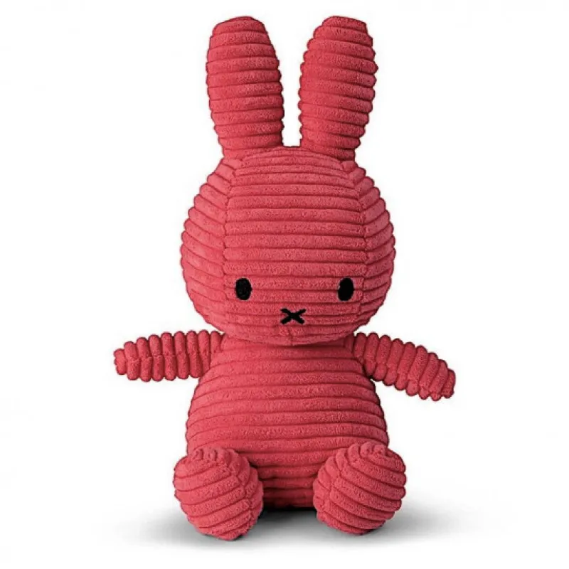Peluches Miffy & Snoopy Peluche Miffy en velours côtelé rose fuchsia 23cm< Poupées, Peluches | Peluches Naissance, Doudous