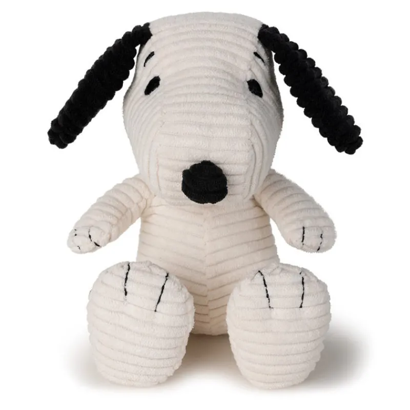 Peluches Miffy & Snoopy Peluche Snoopy assis en velours côtelé crème - 19cm< Poupées, Peluches